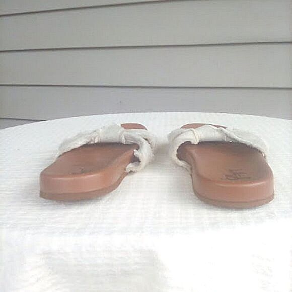 Jellypop Women's Rylie Slides Slip On Cream Frayed Canvas Squishy size 9 M - Picture 5 of 8